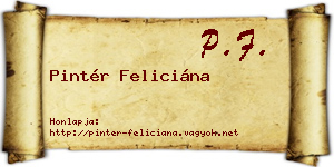 Pintér Feliciána névjegykártya